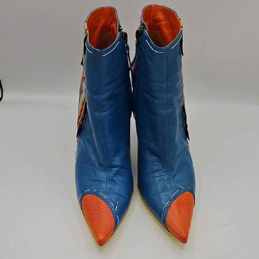 Vicini Blue and Orange Ankle Boots